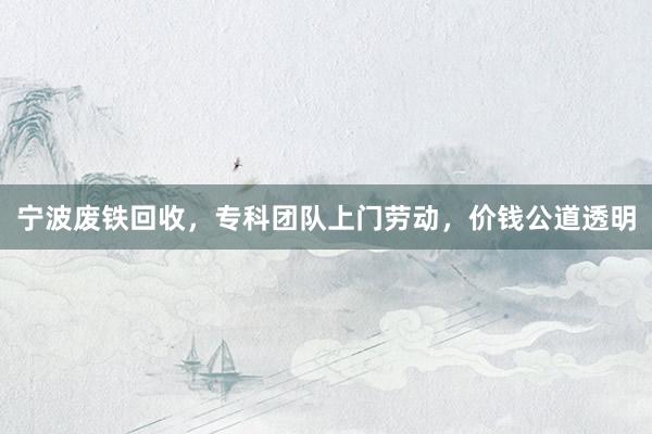 宁波废铁回收，专科团队上门劳动，价钱公道透明