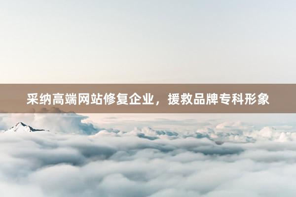 采纳高端网站修复企业，援救品牌专科形象
